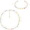 Women's Freshwater Pearl Rainbow Bracelet And Necklace Set - Mixed Accessories Set - 1 - thumbnail