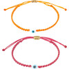 Women's Neon Evil Eye Braided Bead Handmade Bracelet Bundle - Mixed Accessories Set - 1 - thumbnail