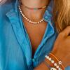 Women's Freshwater Pearl Rainbow Bracelet And Necklace Set - Mixed Accessories Set - 3