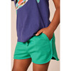 Pom-Pom Rounded Edge Drawstring Gym Shorts, Viridis - Shorts - 2