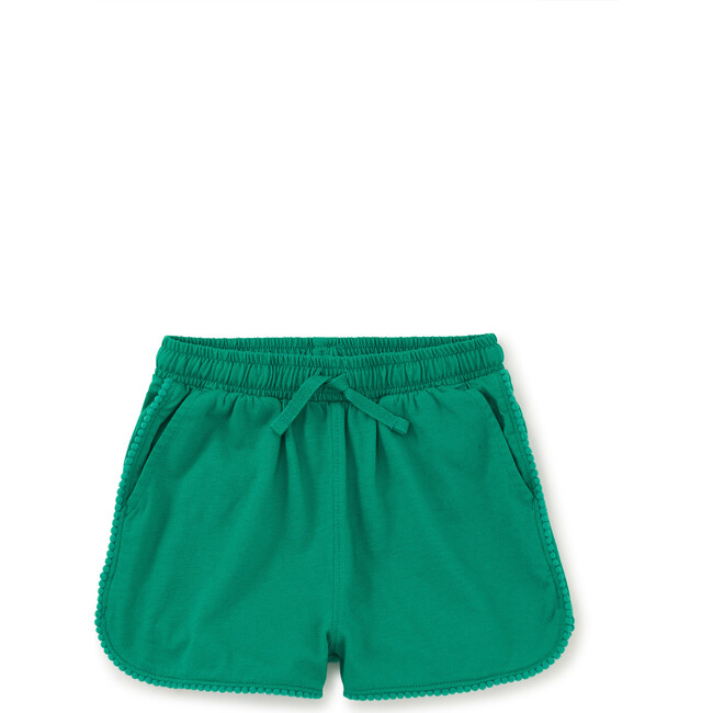 Pom-Pom Rounded Edge Drawstring Gym Shorts, Viridis - Shorts - 7
