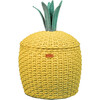 Pineapple Handcrafted Rattan Storage Basket With Removable Lining, Yellow - Storage Baskets - 1 - thumbnail