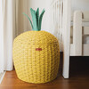 Pineapple Handcrafted Rattan Storage Basket With Removable Lining, Yellow - Storage Baskets - 2