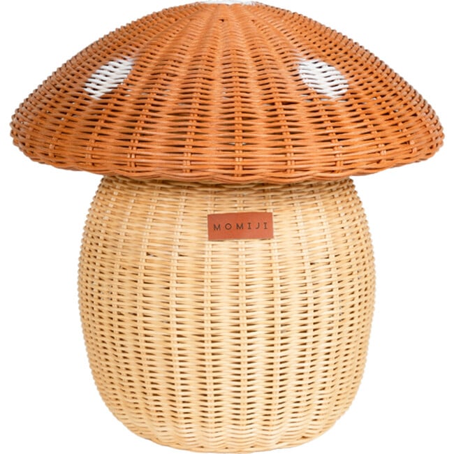 Mushroom Handcrafted Rattan Storage Basket, Natural