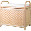 Mia Handcrafted Rattan Storage Trunk & Bench With Cushion, Natural - Storage - 1 - thumbnail