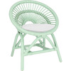 Maya Kids Handcrafted Rattan Chair With Cushion, Mint Green - Kids Seating - 1 - thumbnail