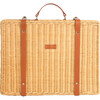 Jasmine Handcrafted Rattan Suitcase With Premium Vegan Leather & Lining, Brown - Luggage - 1 - thumbnail