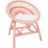 Maya Kids Handcrafted Rattan Chair With Cushion, Peach Pink - Kids Seating - 1 - thumbnail