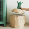 Pineapple Handcrafted Rattan Storage Basket With Removable Lining, Natural - Storage Baskets - 3