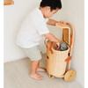 Eric Handcrafted Rattan Luggy With Detachable Tote Bag & Wooden Wheels, Natural - Push & Pull - 3