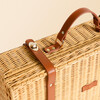 Jasmine Handcrafted Rattan Suitcase With Premium Vegan Leather & Lining, Brown - Luggage - 4