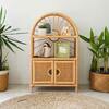 Sunshine Arch Handcrafted Rattan Cabinet Shelf, Natural - Bookcases - 2