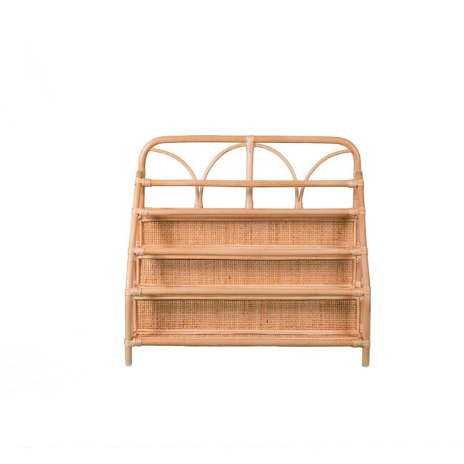 Elena Handcrafted Rattan Book Display Shelf, Natural