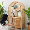 Sunshine Arch Handcrafted Rattan Cabinet Shelf, Natural - Bookcases - 3