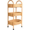 Con Handcrafted Rattan Utility Cart Trolley, Natural - Storage - 1 - thumbnail