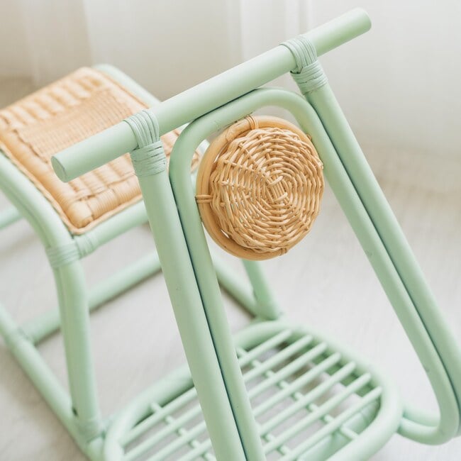 Vespa Handcrafted Rattan Rocker Toy, Mint Green - Rockers - 5