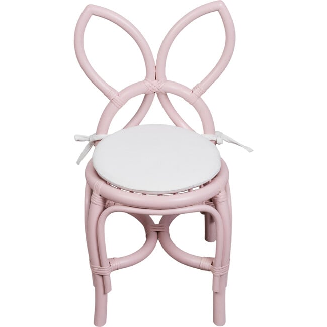 Butterfly Kids Handcrafted Rattan Chair With Cushion, Soft Pink