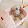 Colette Handcrafted Rattan Doll Stroller With Wooden Wheels & Toy Mattress, Soft Pink - Push & Pull - 4