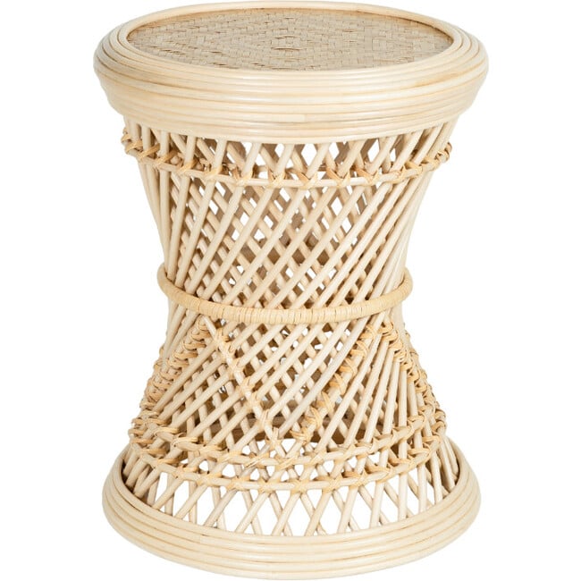 Palawan Handcrafted Rattan Stool Or Bedside Table, Natural