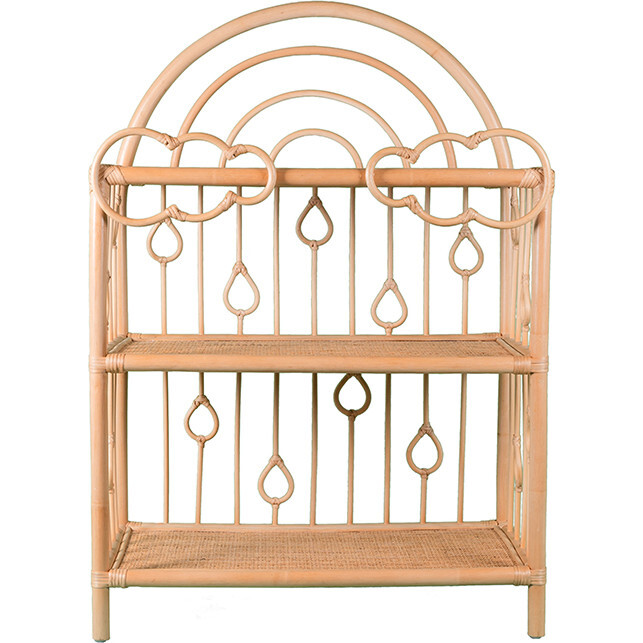 After The Rain Handcrafted Rattan Shelf, Natural - Bookcases - 1