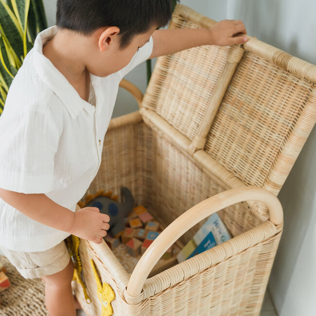 Anais Handcrafted Rattan Storage Trunk With Built-In Handles, Natural - Storage - 3