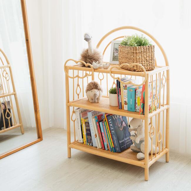 After The Rain Handcrafted Rattan Shelf, Natural - Bookcases - 2