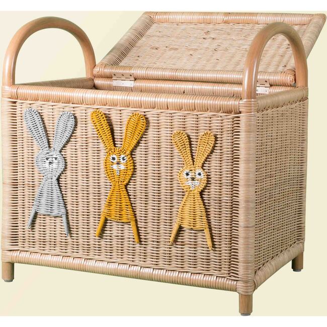 Anais Handcrafted Rattan Storage Trunk With Built-In Handles, Natural - Storage - 5