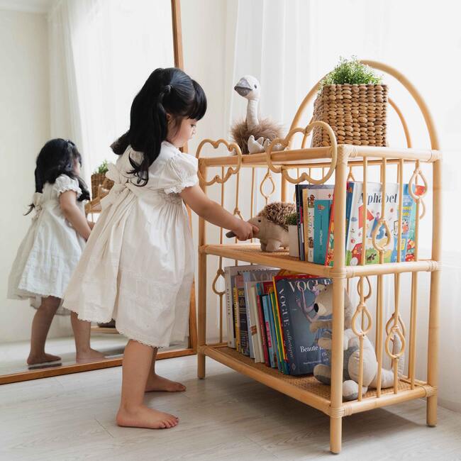 After The Rain Handcrafted Rattan Shelf, Natural - Bookcases - 4