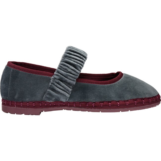 Women's Mafalda Georgina Piped Velvet Mafalda Shoes, Grey & Burgundy