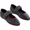 Women's Mafalda Georgina Piped Velvet Mafalda Shoes, Grey & Burgundy - Mary Janes - 2