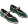 Women's Jay Piped Velvet Mary Jane Shoes, Green - Mary Janes - 2