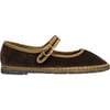 Women's Ulla Piped Velvet Mary Jane Shoes, Brown - Mary Janes - 1 - thumbnail