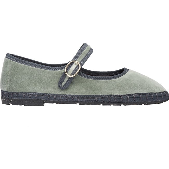 Women's Prynne Piped Velvet Mary Jane Shoes, Green & Grey