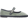 Women's Prynne Piped Velvet Mary Jane Shoes, Green & Grey - Mary Janes - 1 - thumbnail