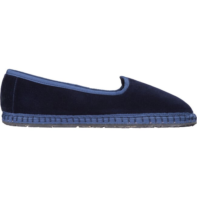 Women's Amy Piped Velvet Slip-On Shoes, Dark Blue