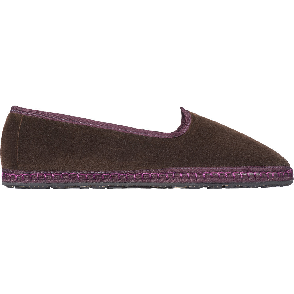 Women's Agustina Piped Velvet Slip-On Shoes, Brown - Slip Ons - 1