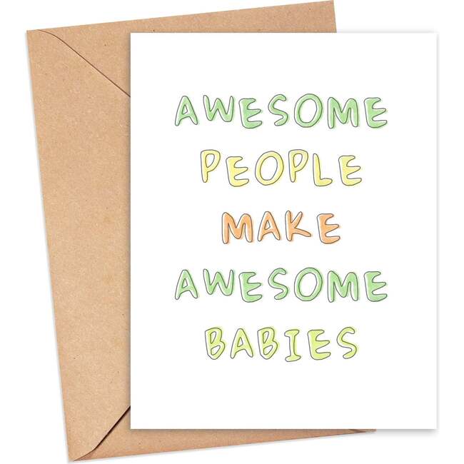 Awesome People Make Awesome Babies Greeting Card, Blue/Brown - Gift Cards - 3