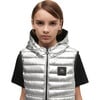 Air Down Metallic Vest With Zip Pockets, Silver - Vests - 4