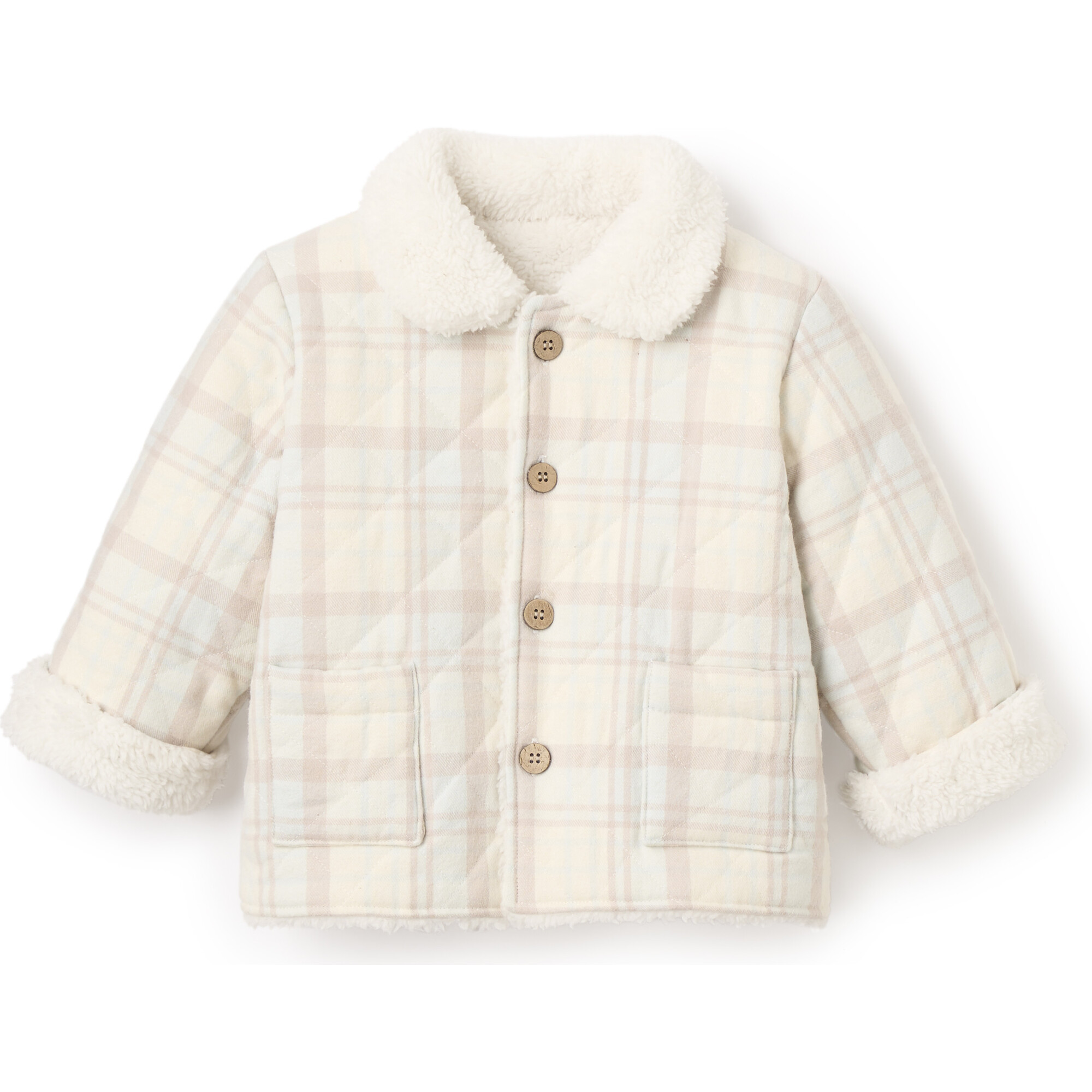 Reversible Classic Winter Plaid Flannel Side Quilted Jacket, Multicolors - Jackets - 1