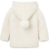 Chunky Hooded Pom Pom Cardigan, White - Cardigans - 2