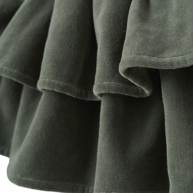 Velveteen Bodysuit & Jumper Skirt, Dusty Green