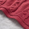 Chunky Cable Fur Back Blanket 30X40, Red - Blankets - 2