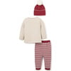 Gingerbread Pullover & Striped Pants With Hat Set, Red - Suits & Separates - 3