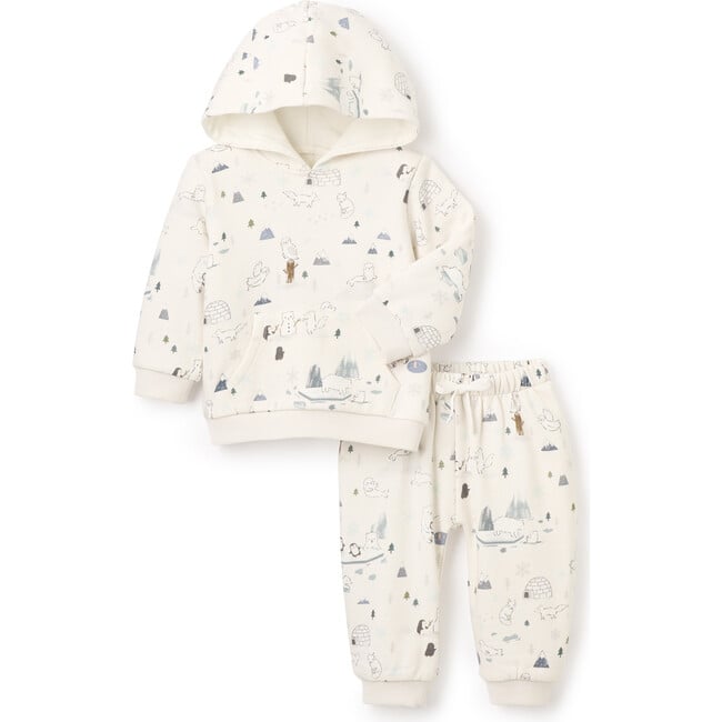 Arctic Family Printed Organic Fleece Hoodie & Jogger Pants, Multicolors