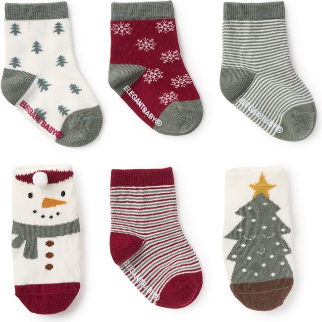 Christmas Cottage Socks In Gift Box, Multicolors (Pack Of 6)