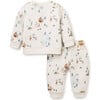 Christmas Print Fleece Top & Pant Set, Multicolors - Suits & Separates - 3