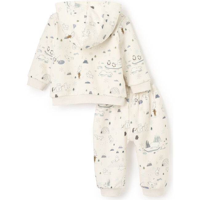 Arctic Family Printed Organic Fleece Hoodie & Jogger Pants, Multicolors - Suits & Separates - 3