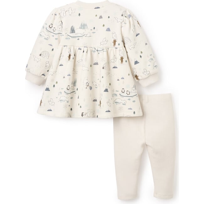 Arctic Family Printed Organic Fleece Dress & Rib Legging, Multicolors - Suits & Separates - 3