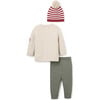 Candycane Cardigan & Knit Pants With Striped Hat Set, Multicolors - Suits & Separates - 3