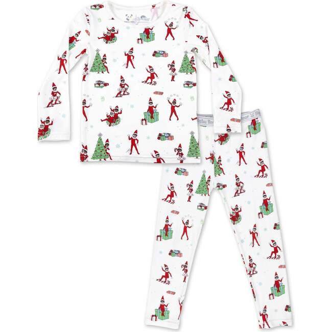 The Elf On The Shelf Bamboo Kids Pajamas, White